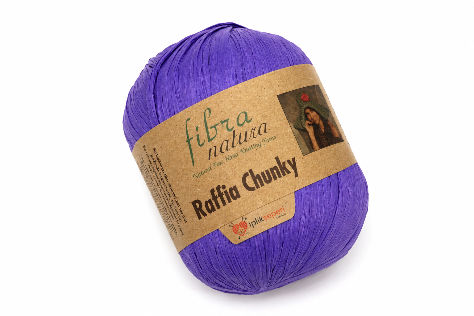 Fibra Natura Raffia Chunky El Örgü İpliği 100gr 120mt 114-08 Mor  - 1 ADET