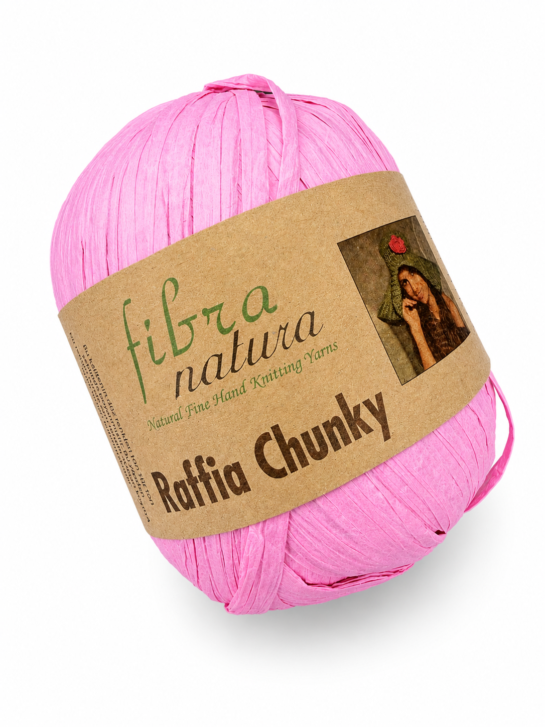 Fibra Natura Raffia Chunky El Örgü İpliği 100gr 120mt 114-05 Pembe  - 1 ADET