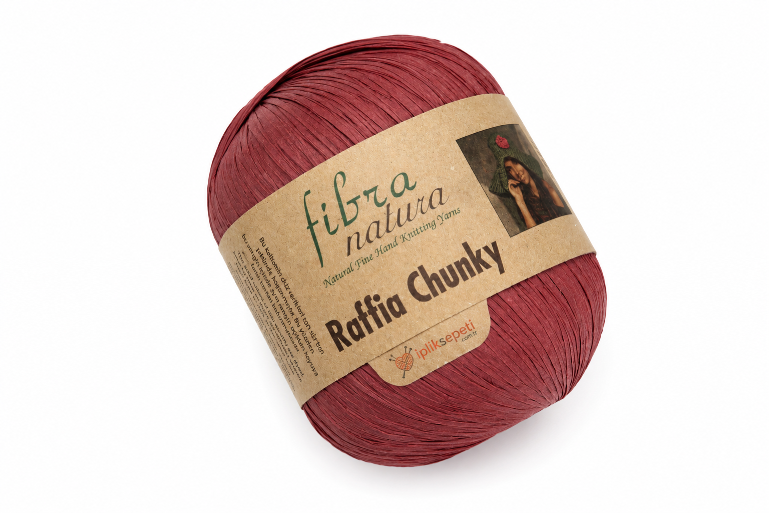 Fibra Natura Raffia Chunky El Örgü İpliği 100gr 120mt 114-07 Gül Kurusu  - 1 ADET