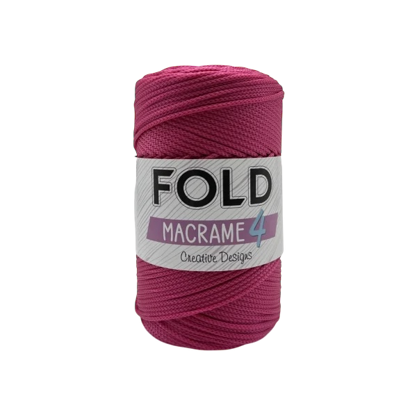 Fold Yarn 4 No Polyester Makrome İp 200gr 3mm 082 Fuşya Pembe  - 1 ADET