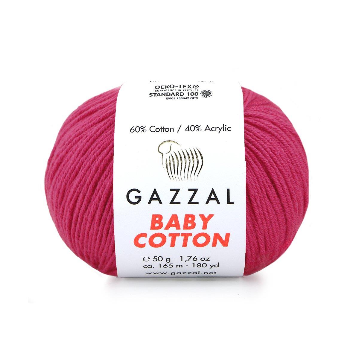 Gazzal Baby Cotton El Örgü İpliği 50gr 3415 Pembe  - 1 ADET