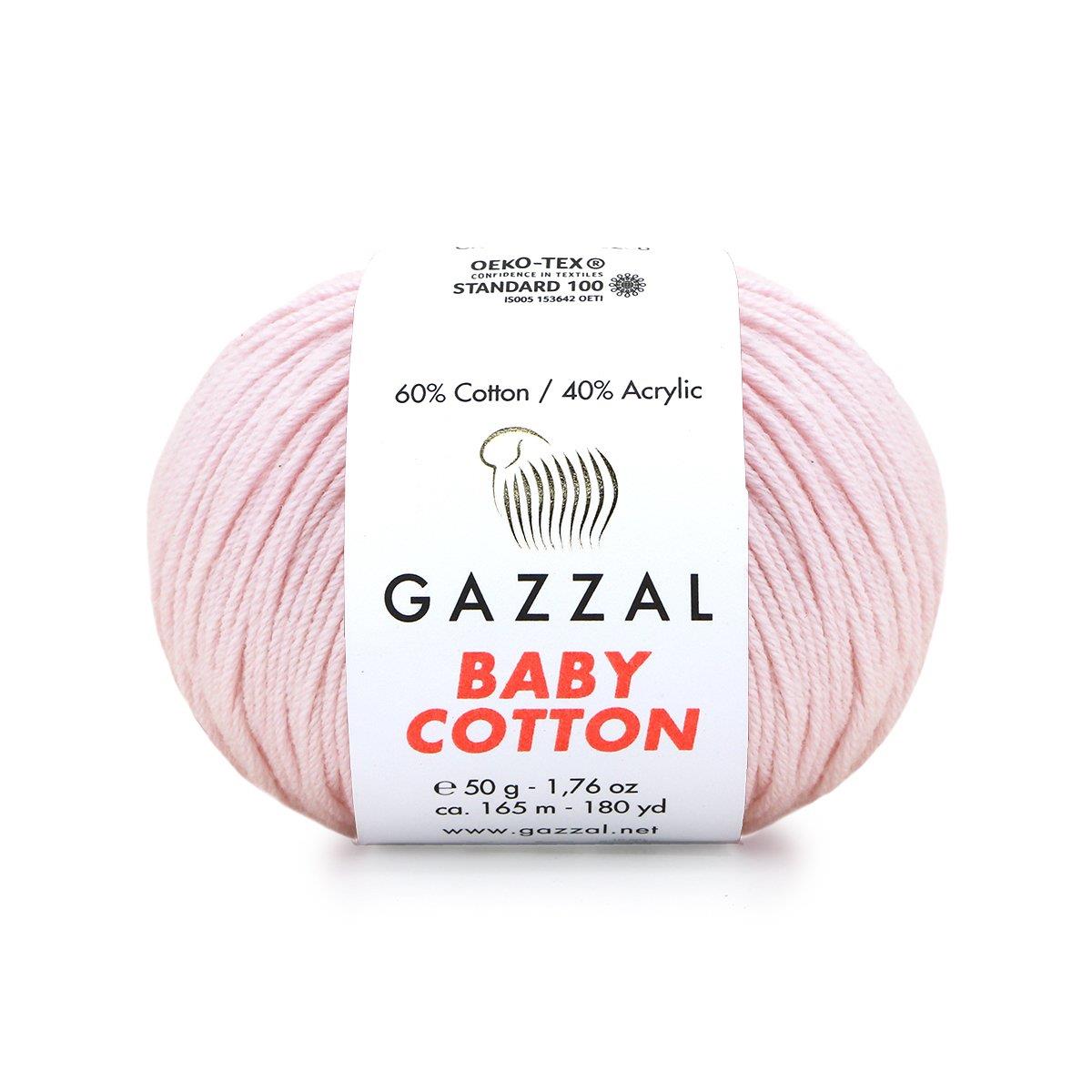 Gazzal Baby Cotton El Örgü İpliği 50gr 3411 Pembe  - 1 ADET