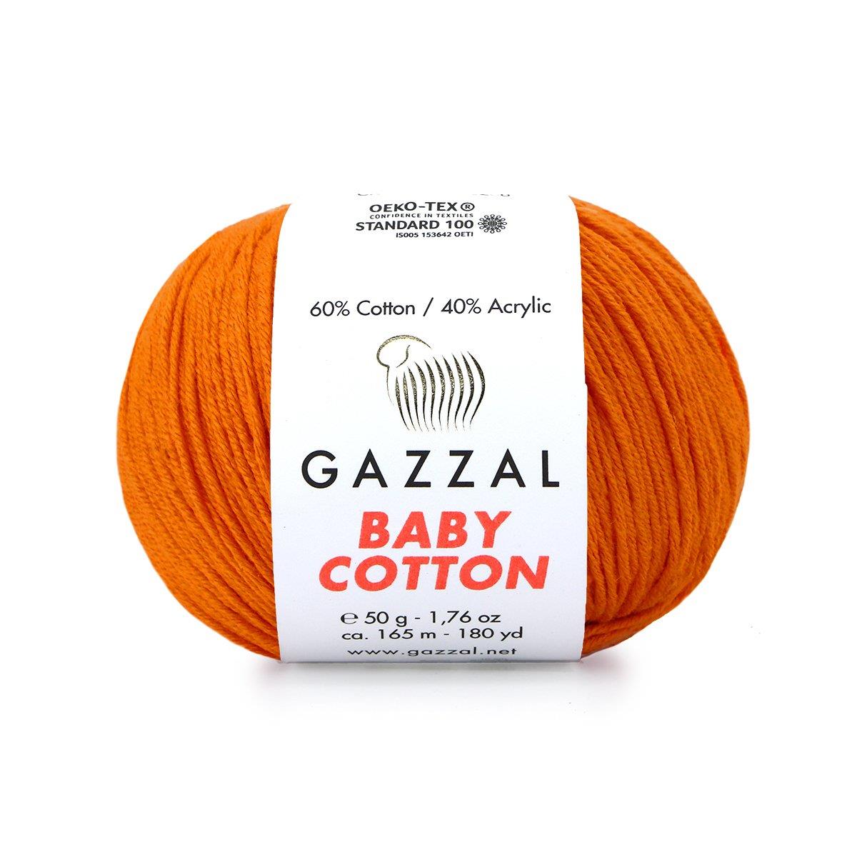 Gazzal Baby Cotton El Örgü İpliği 50gr 3419 Turuncu  - 1 ADET