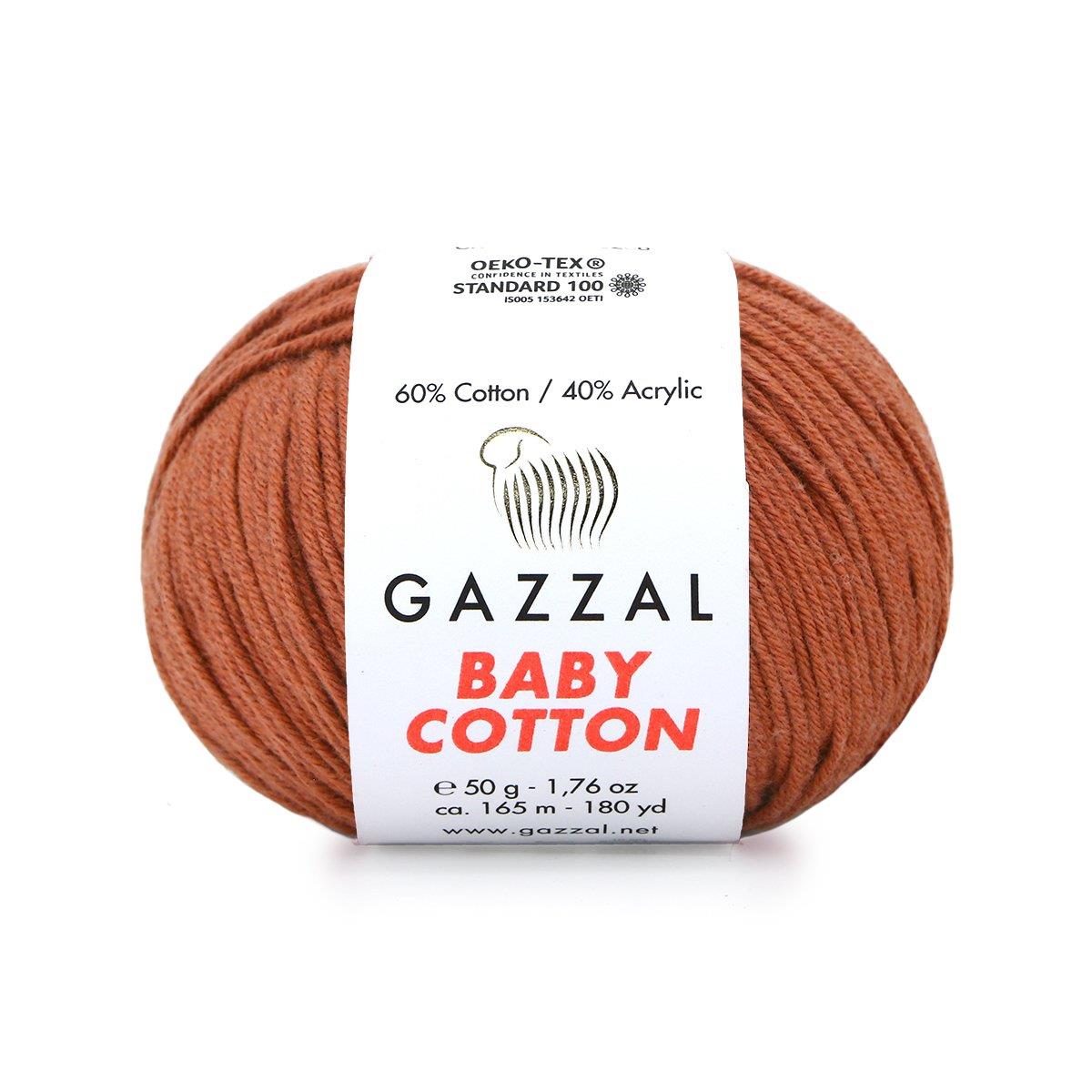 Gazzal Baby Cotton El Örgü İpliği 50gr 3454 Taba  - 1 ADET