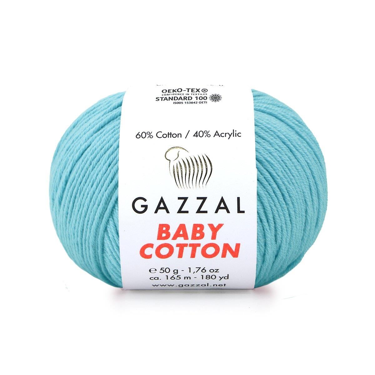 Gazzal Baby Cotton El Örgü İpliği 50gr 3451 Turkuaz  - 1 ADET