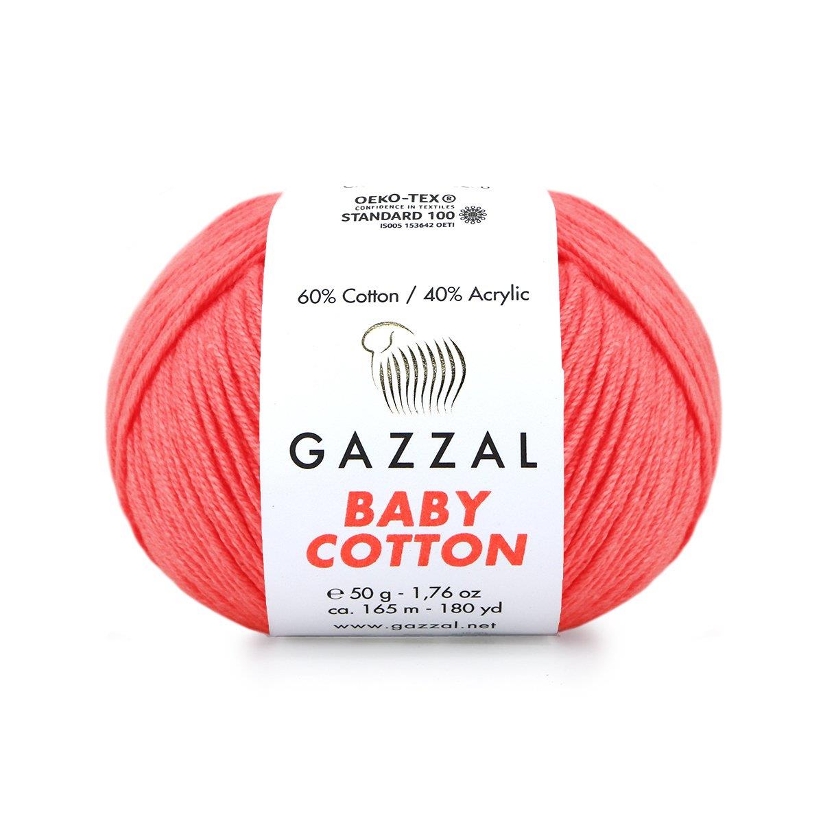 Gazzal Baby Cotton El Örgü İpliği 50gr 3460 Neon Pembe  - 1 ADET