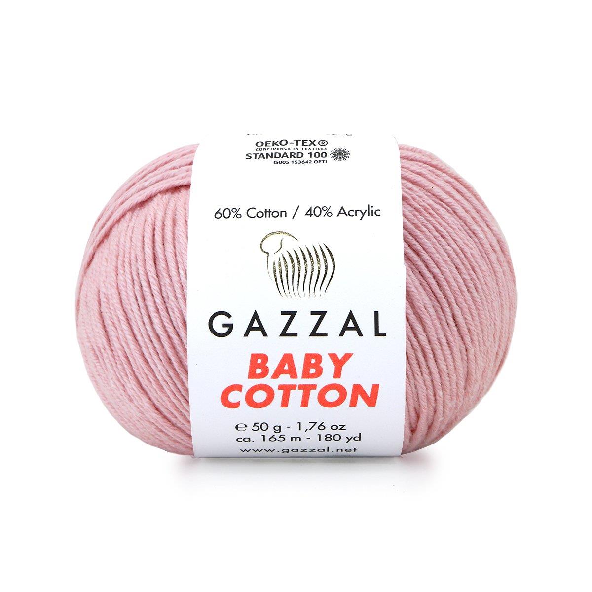Gazzal Baby Cotton El Örgü İpliği 50gr 3444 Pudra  - 1 ADET
