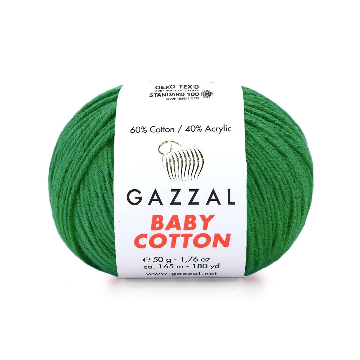 Gazzal Baby Cotton El Örgü İpliği 50gr 3456 Yeşil  - 1 ADET