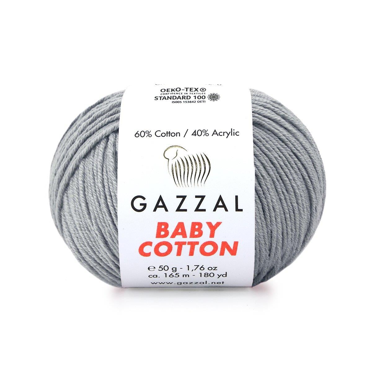 Gazzal Baby Cotton El Örgü İpliği 50gr 3430 Gri  - 1 ADET