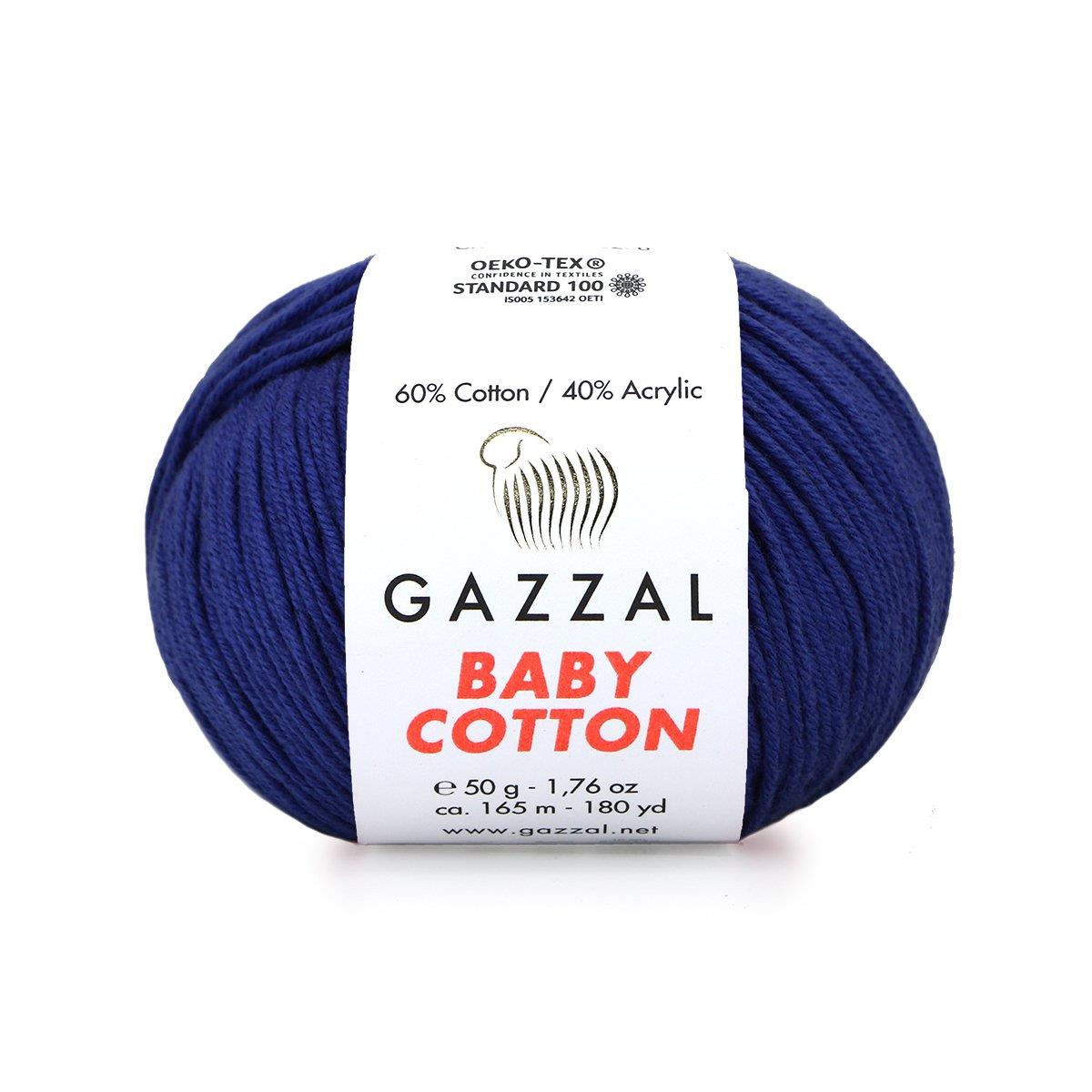 Gazzal Baby Cotton El Örgü İpliği 50gr 3438 Lacivert  - 1 ADET