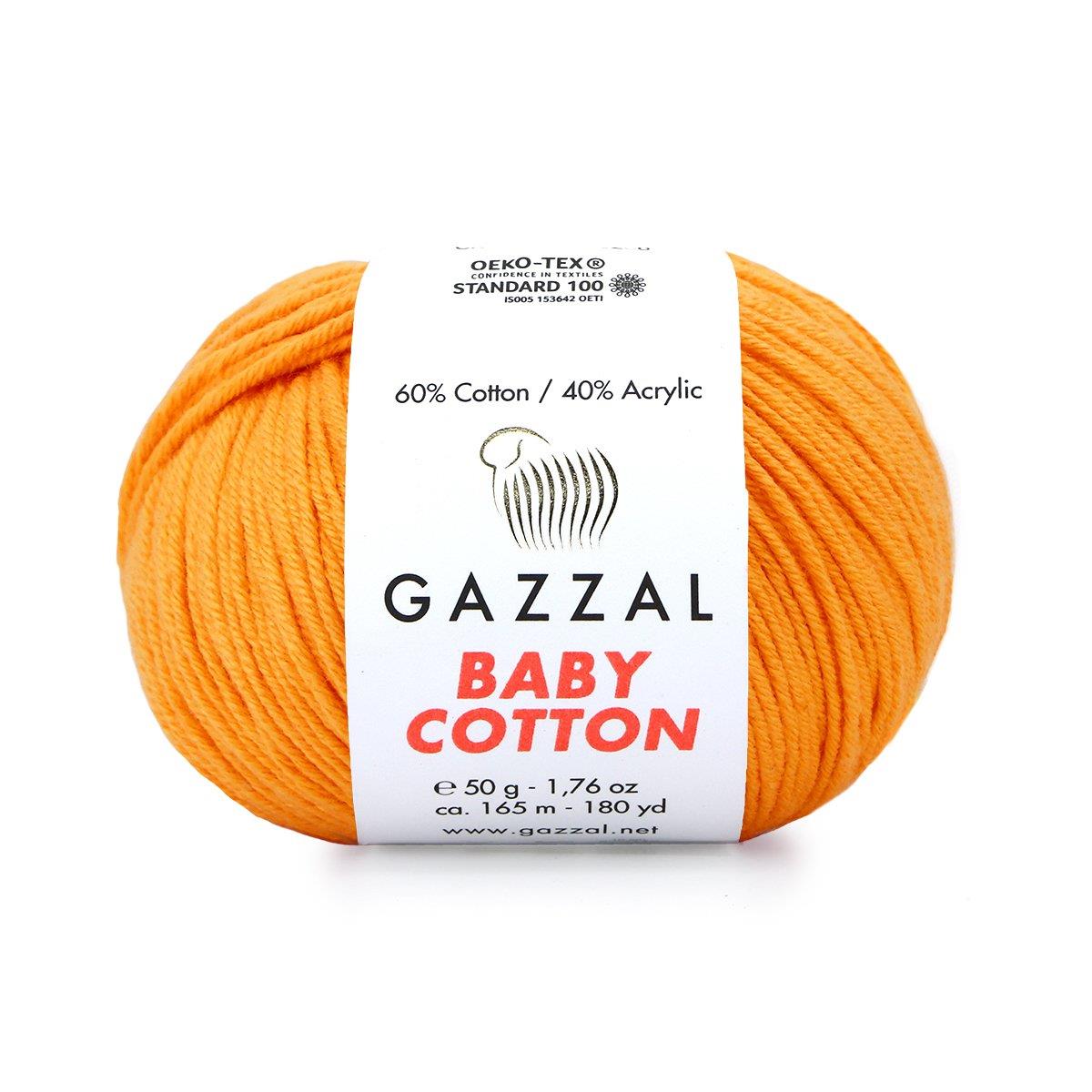 Gazzal Baby Cotton El Örgü İpliği 50gr 3416 Turuncu  - 1 ADET