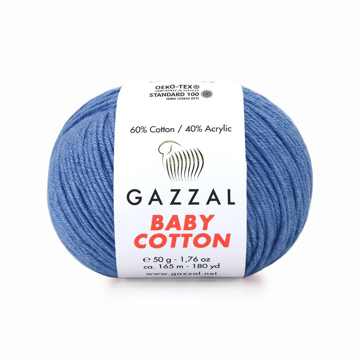 Gazzal Baby Cotton El Örgü İpliği 50gr 3431 Mavi  - 1 ADET