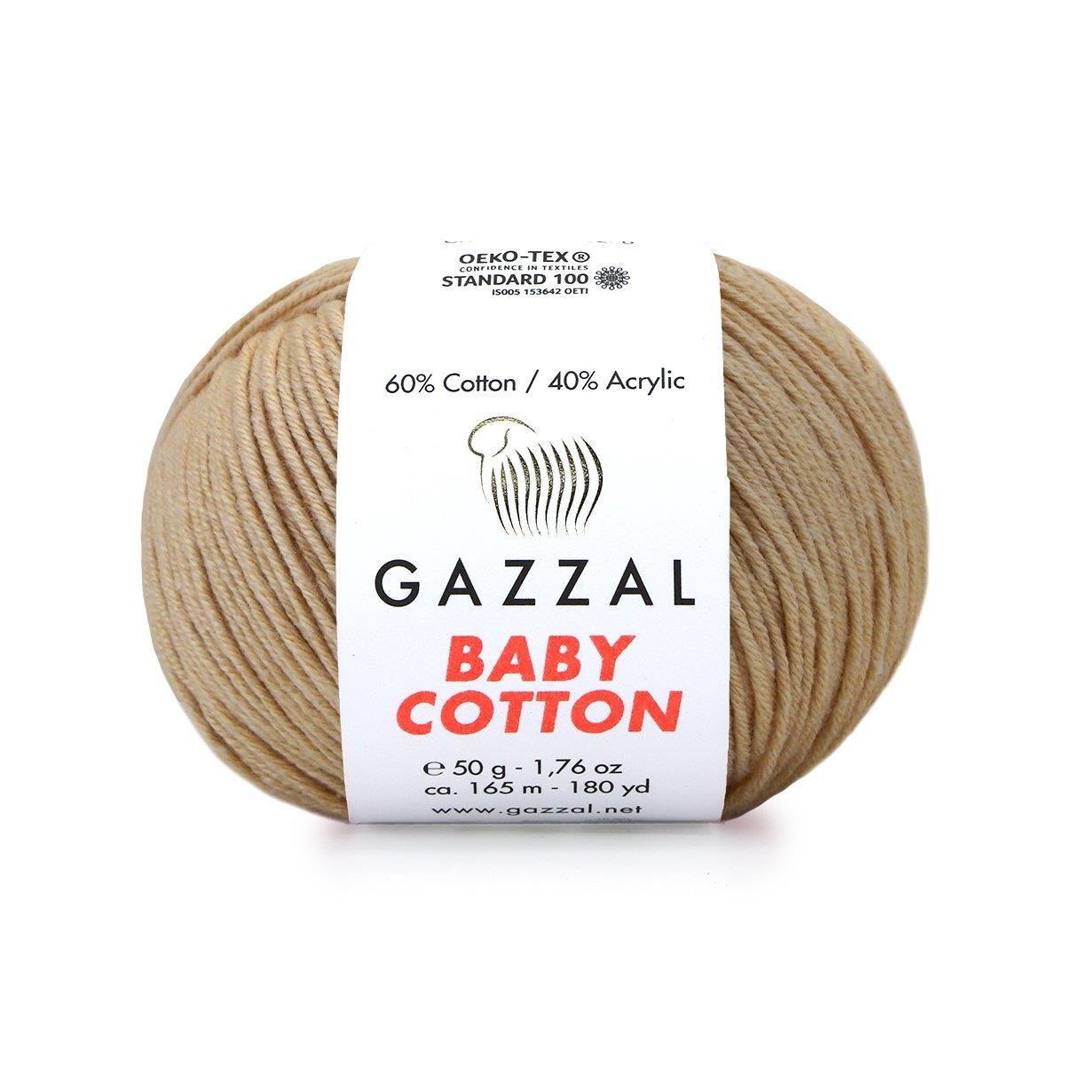 Gazzal Baby Cotton El Örgü İpliği 50gr 3424 Deve Tüyü  - 1 ADET