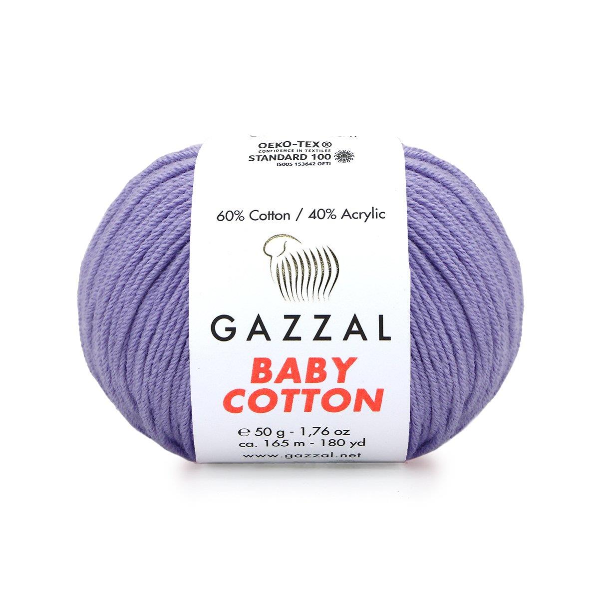 Gazzal Baby Cotton El Örgü İpliği 50gr 3420 Mor  - 1 ADET
