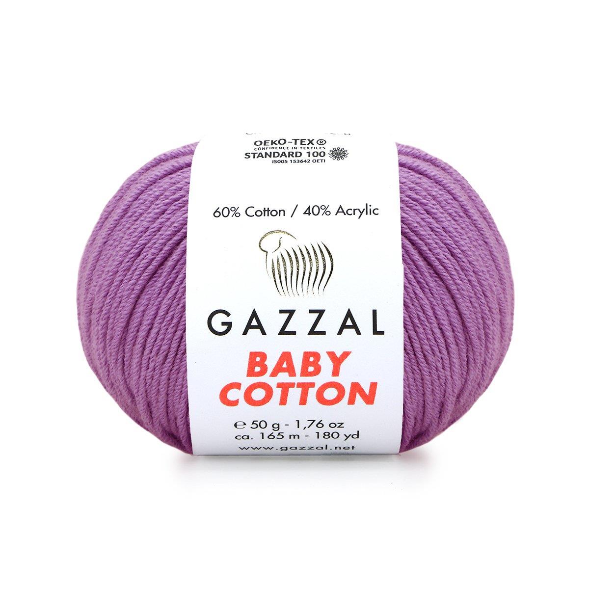 Gazzal Baby Cotton El Örgü İpliği 50gr 3414 Mor  - 1 ADET