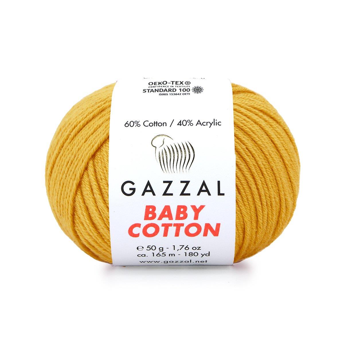 Gazzal Baby Cotton El Örgü İpliği 50gr 3447 Hardal  - 1 ADET