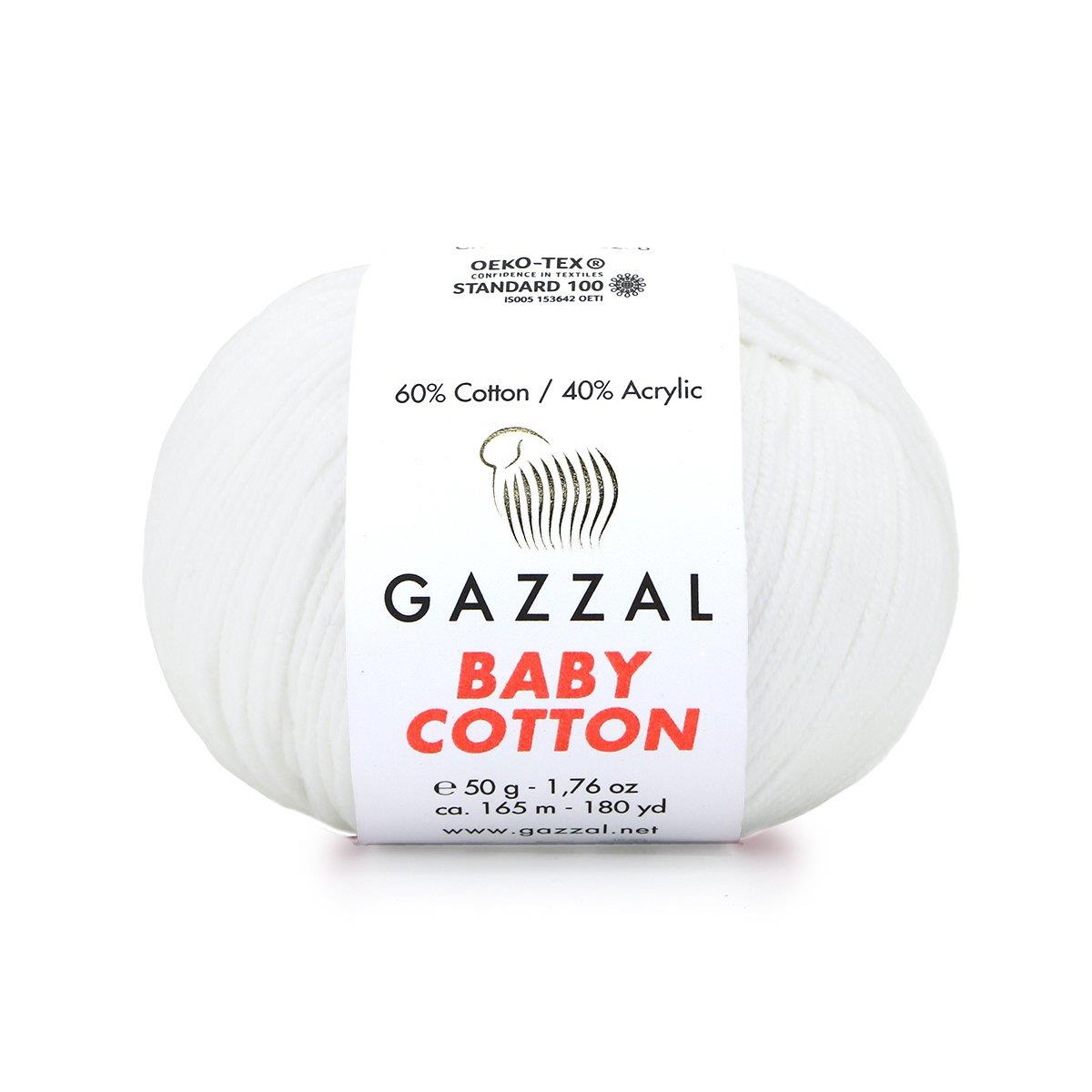 Gazzal Baby Cotton El Örgü İpliği 50gr 3432 Beyaz  - 1 ADET