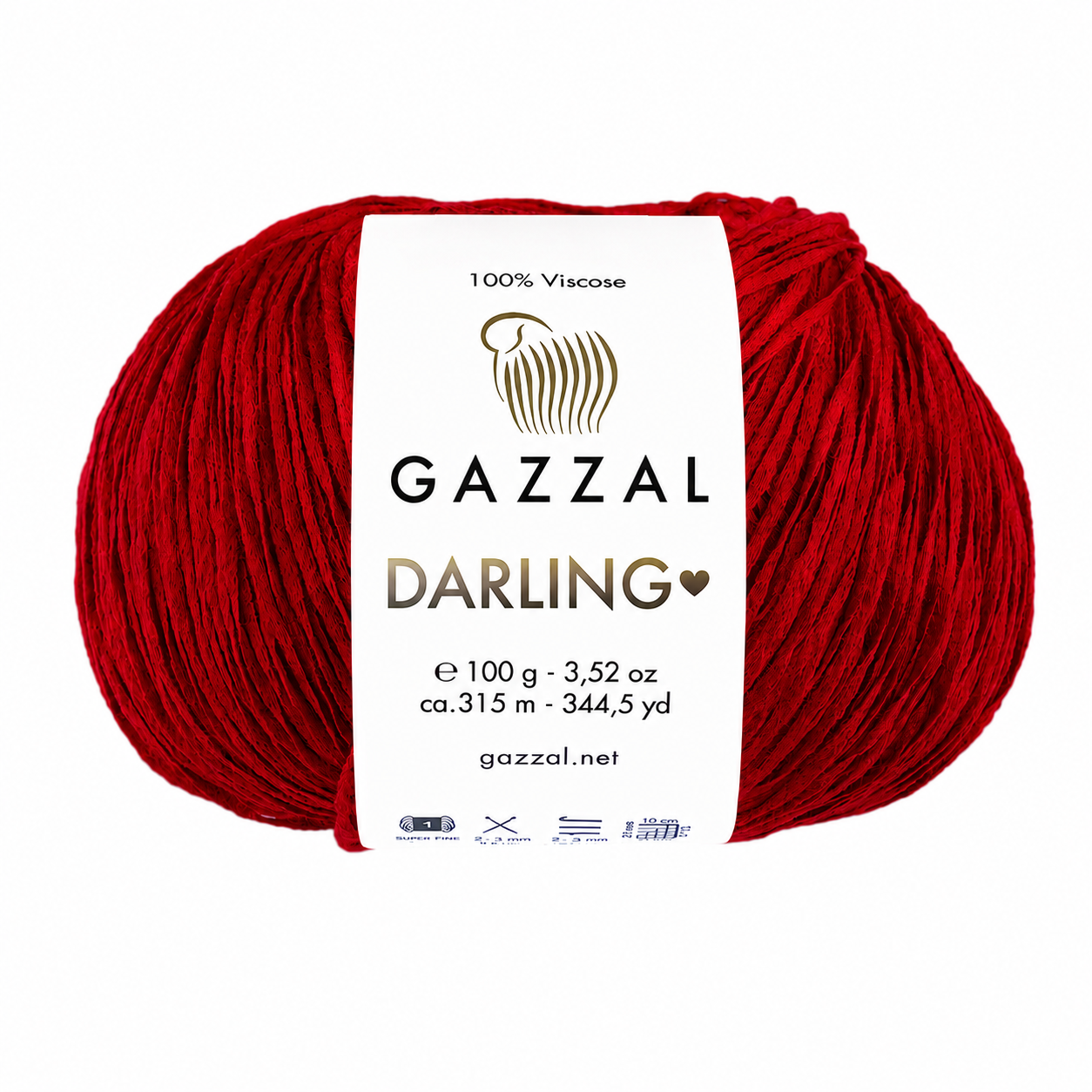 Gazzal Darling El Örgü İpliği 100gr 315mt 559 Kırmızı - 1 ADET
