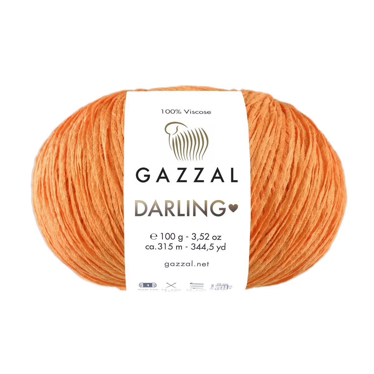 Gazzal Darling El Örgü İpliği 100gr 315mt 557 Turuncu - 1 ADET