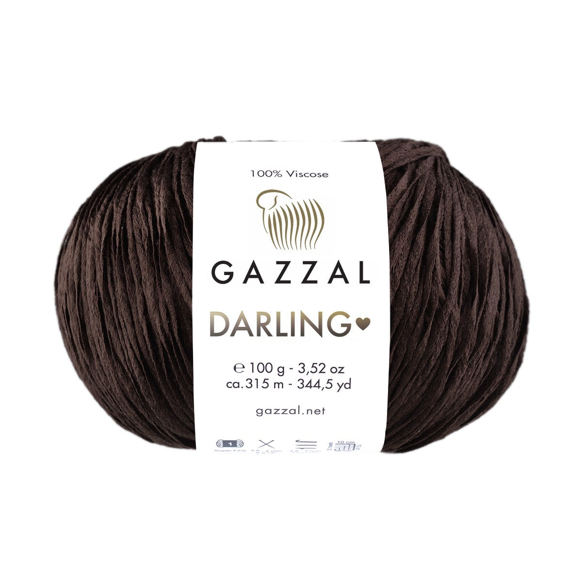 Gazzal Darling El Örgü İpliği 100gr 315mt 553 Kahverengi - 1 ADET