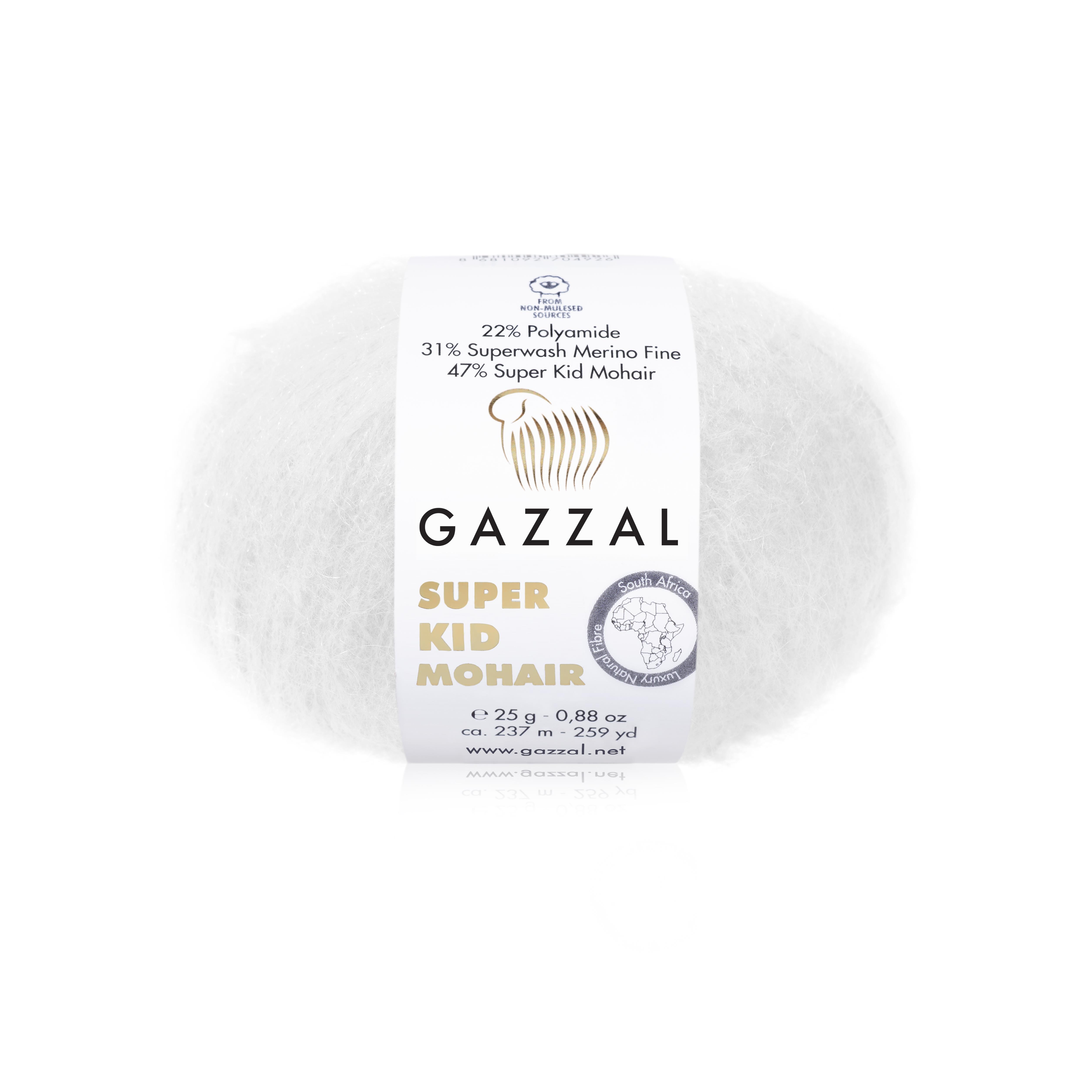Gazzal Super Kid Mohair 25gr 64439 Beyaz - 1 ADET