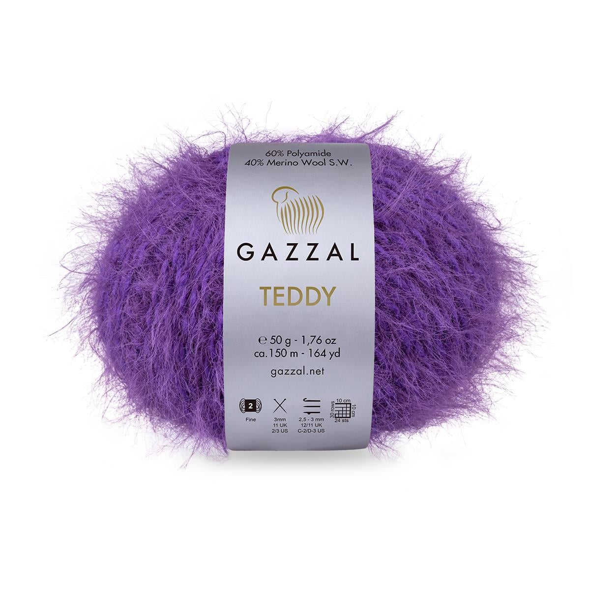 Gazzal Teddy El Örgü İpliği 50gr 6551 Mor  - 1 ADET