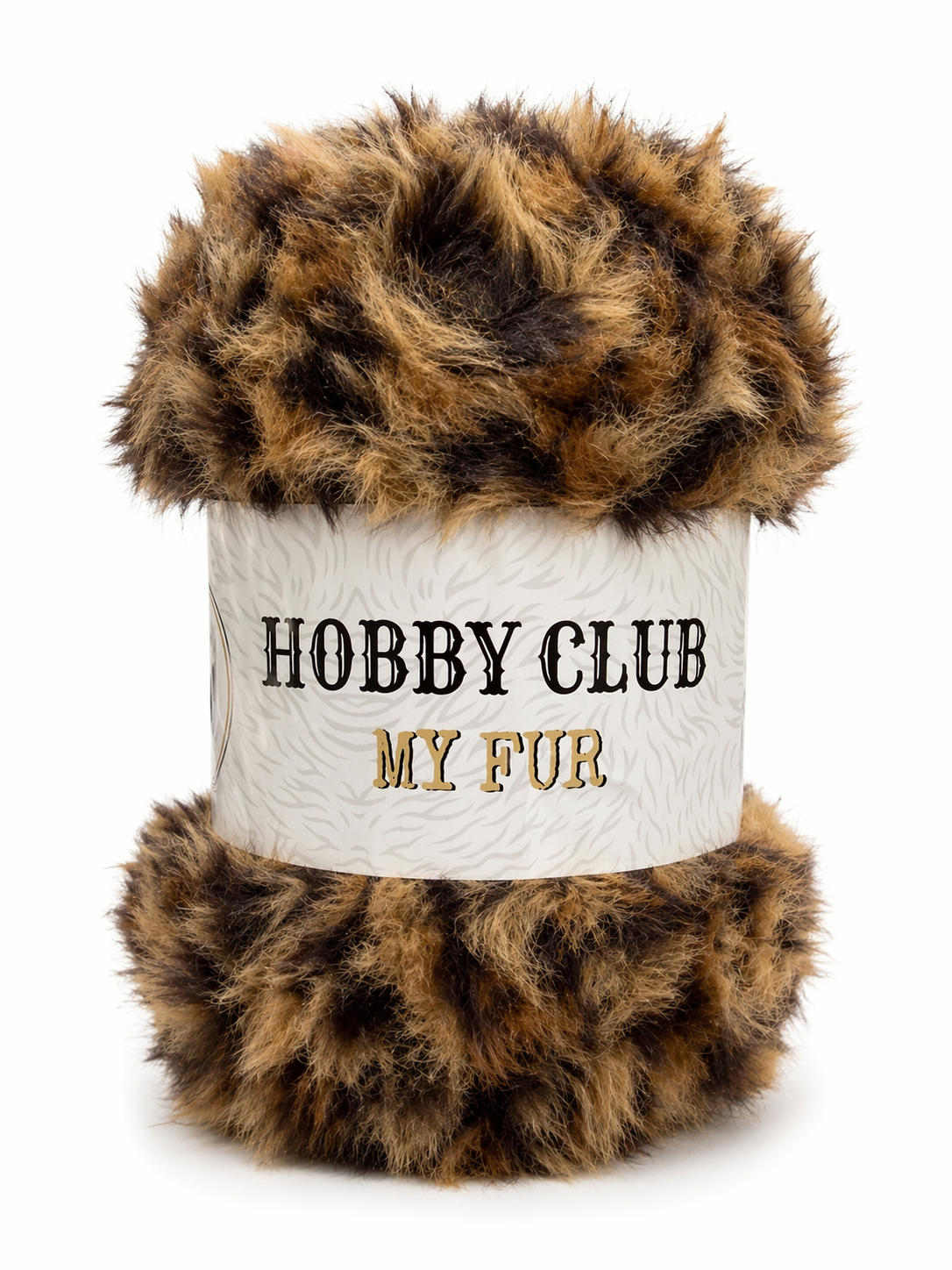 Hobby Club My Fur Tavşan Tüyü El Örgü İpliği Kahverengi Leopar - 1 ADET