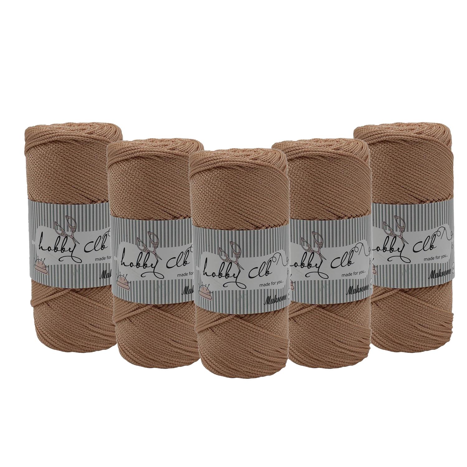 Hobby Club Polyester Makrome 100gr 2mm - 032 Sütlü Kahve   5 Adet