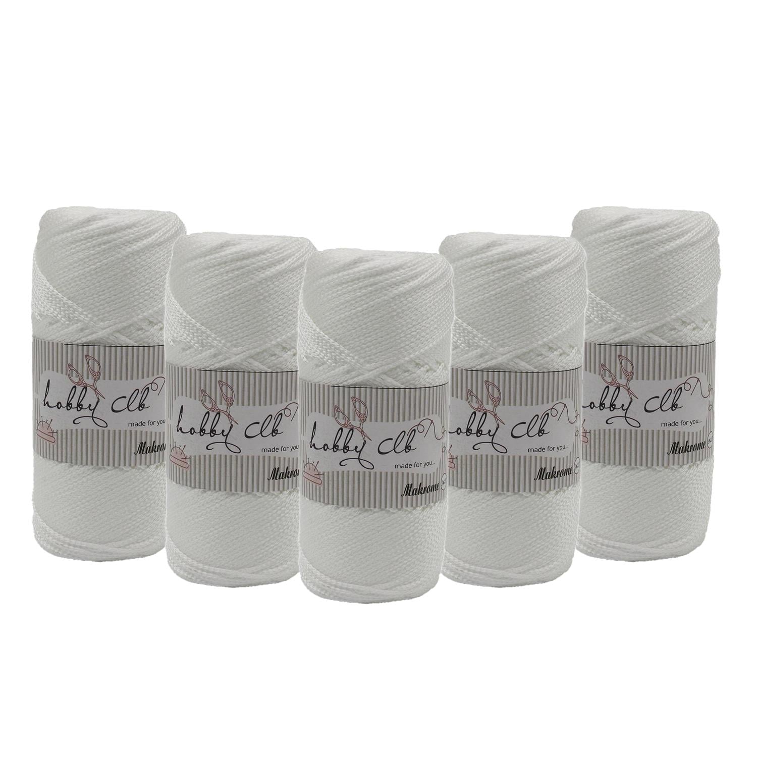 Hobby Club Polyester Makrome 100gr 2mm - 001 Beyaz   5 Adet