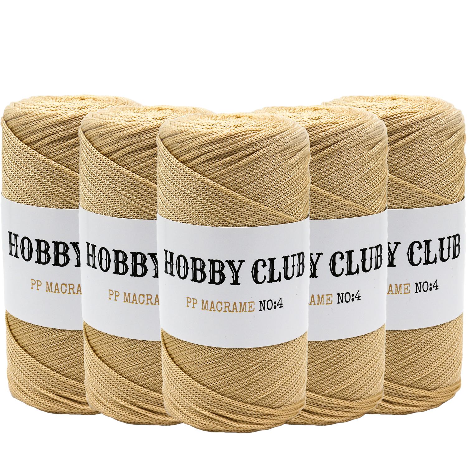 Hobby Club Polyester Makrome 200gr 3mm - 036 Sütlü Kahve   5 Adet