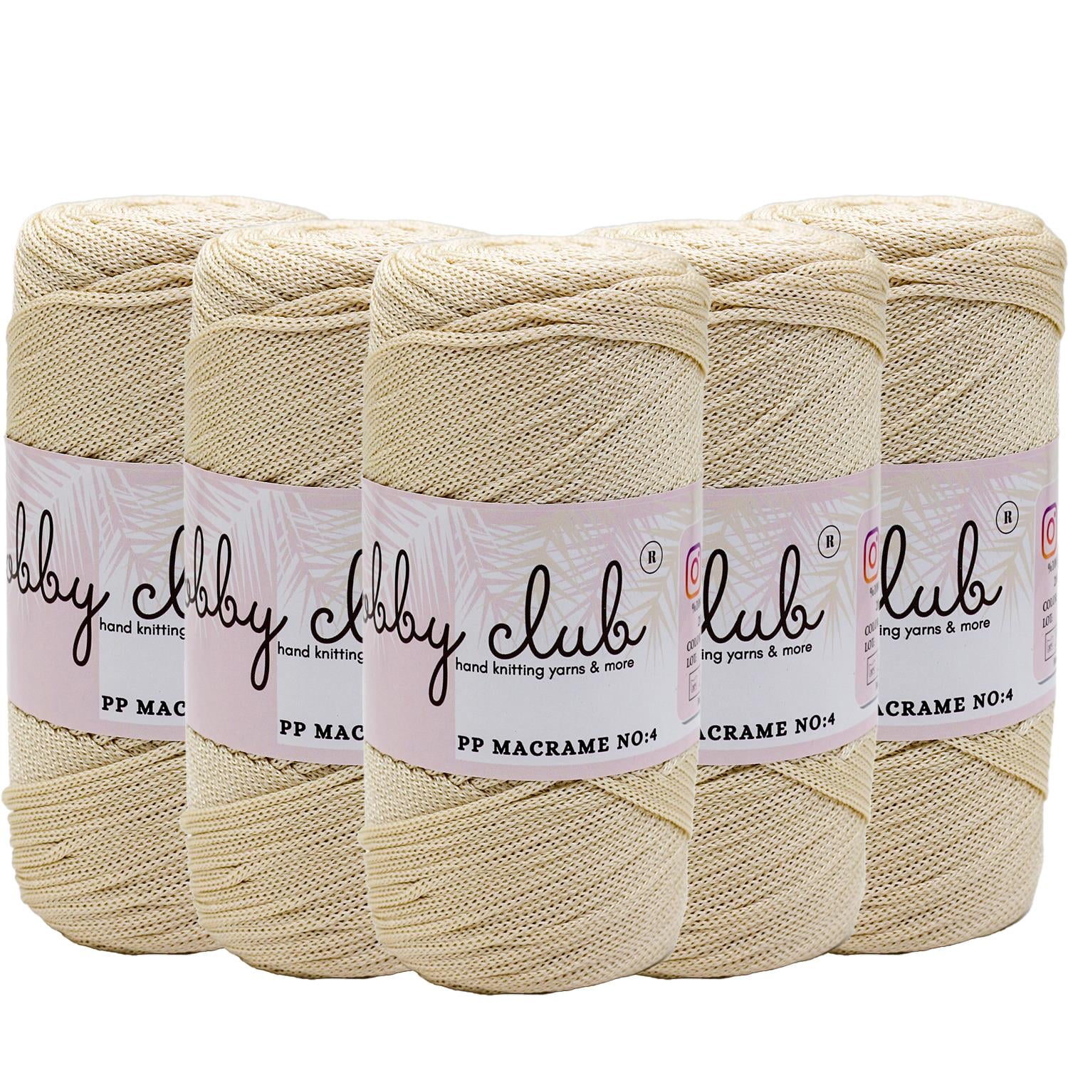 Hobby Club Polyester Makrome 200gr 3mm - 028 Krem   5 Adet