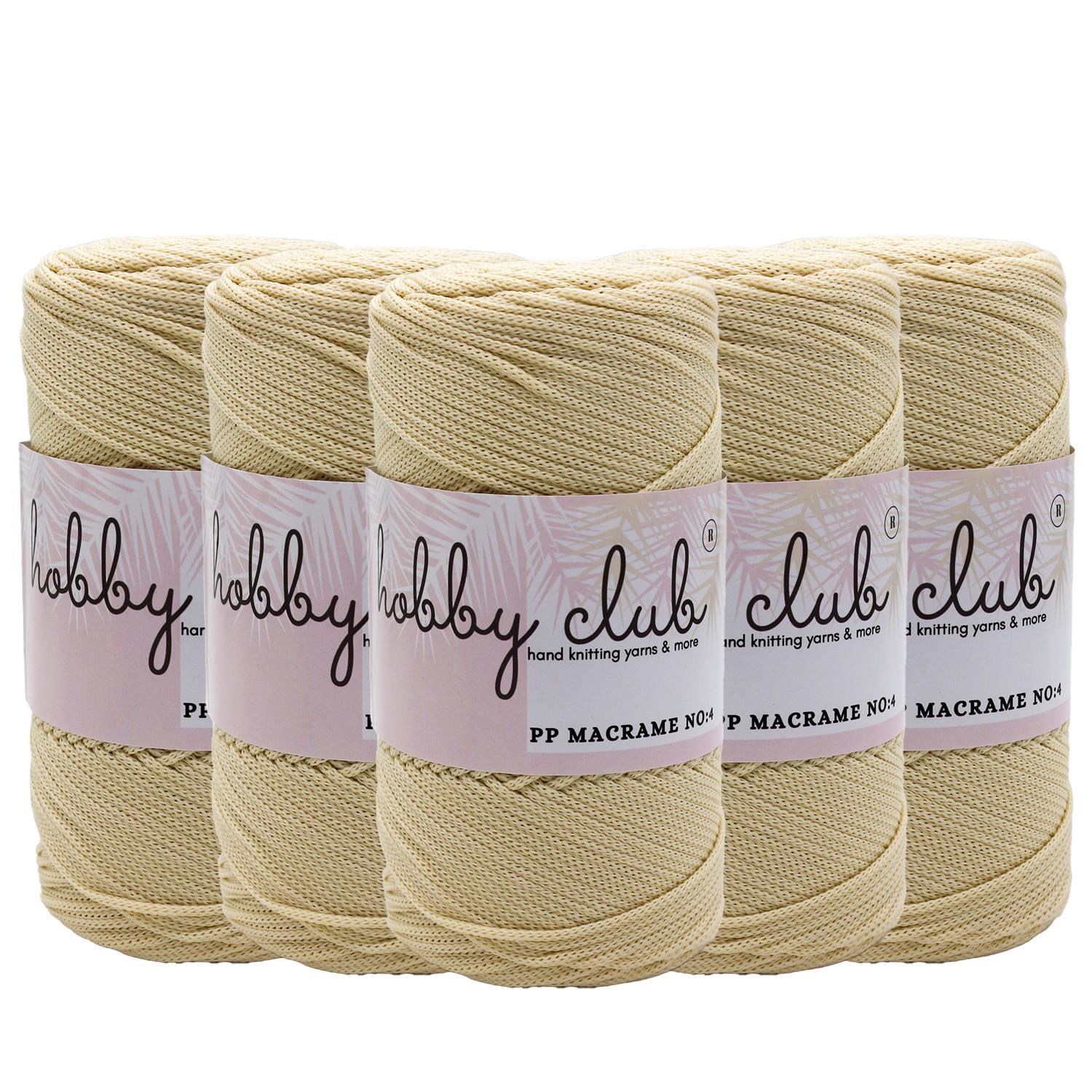Hobby Club Polyester Makrome 200gr 3mm - 017 Krem   5 Adet