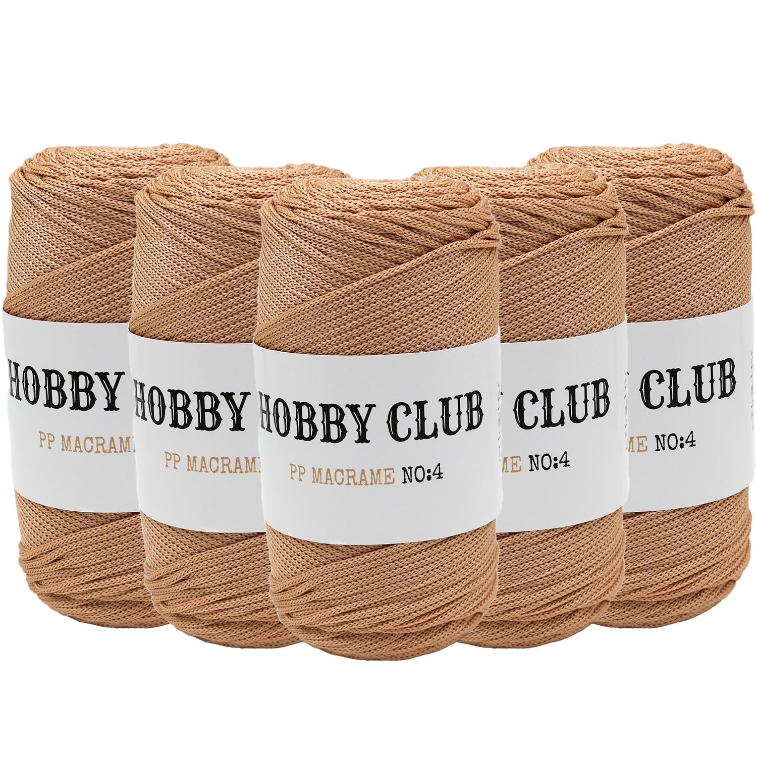 Hobby Club Polyester Makrome 200gr 3mm - 032 Sütlü Kahve   5 Adet