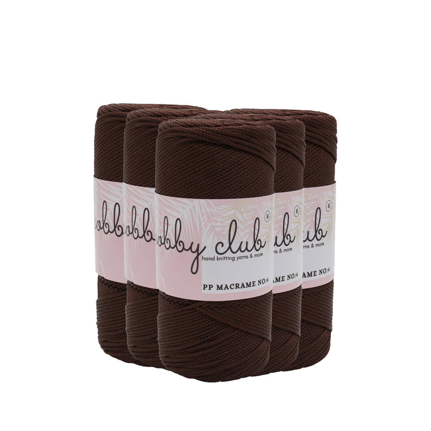 Hobby Club Polyester Makrome 200gr 3mm - 210 Kahverengi   5 Adet
