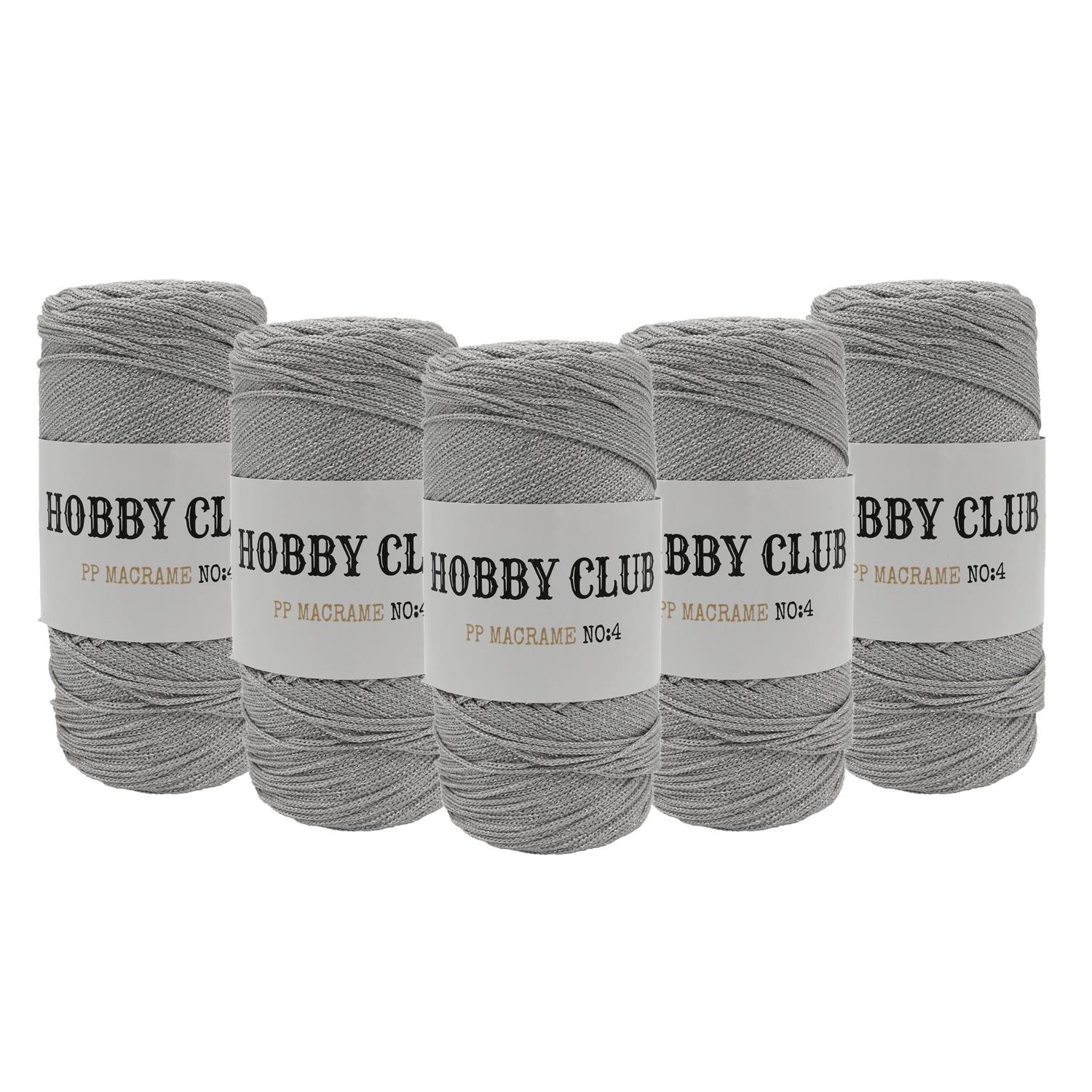Hobby Club Simli Polyester Makrome 200gr 3mm - 060 Gri   5 Adet
