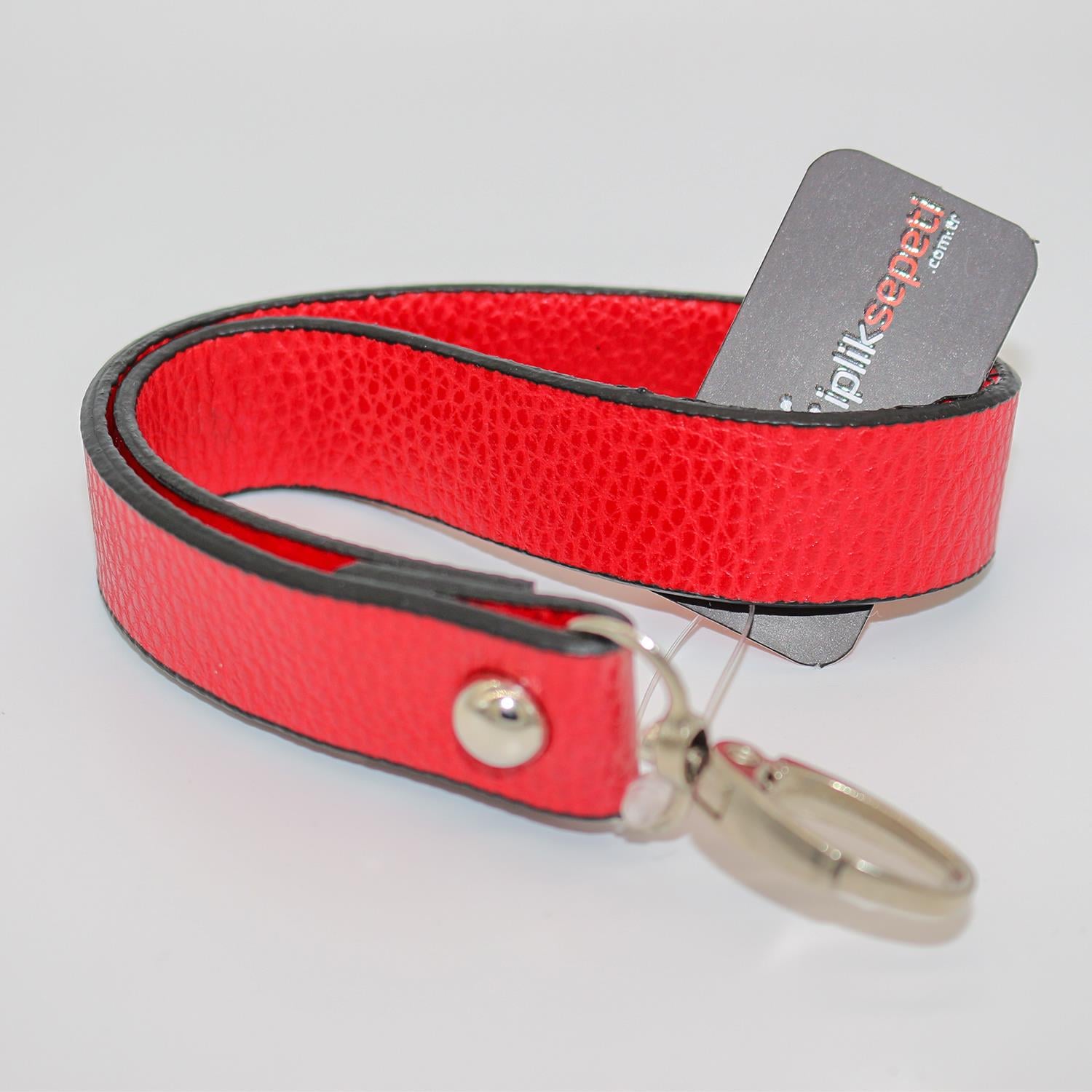 Kancalı Deri Elcik 2cm x 22cm Kırmızı 