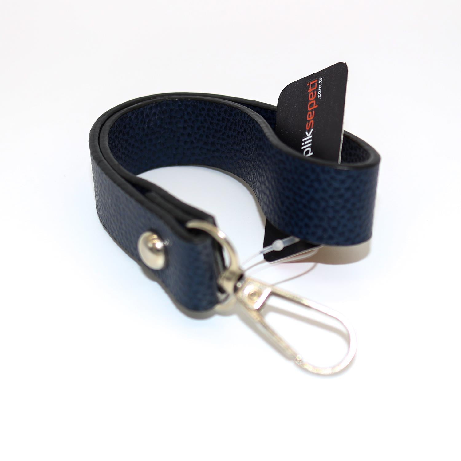 Kancalı Deri Elcik 2cm x 22cm Lacivert 