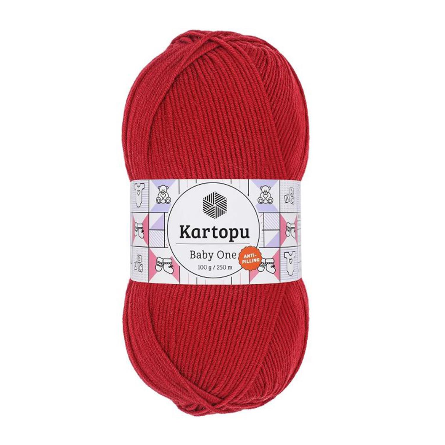 Kartopu Baby One Anti Pilling El Örgü İpliği - K125 Kırmızı   5 Adet