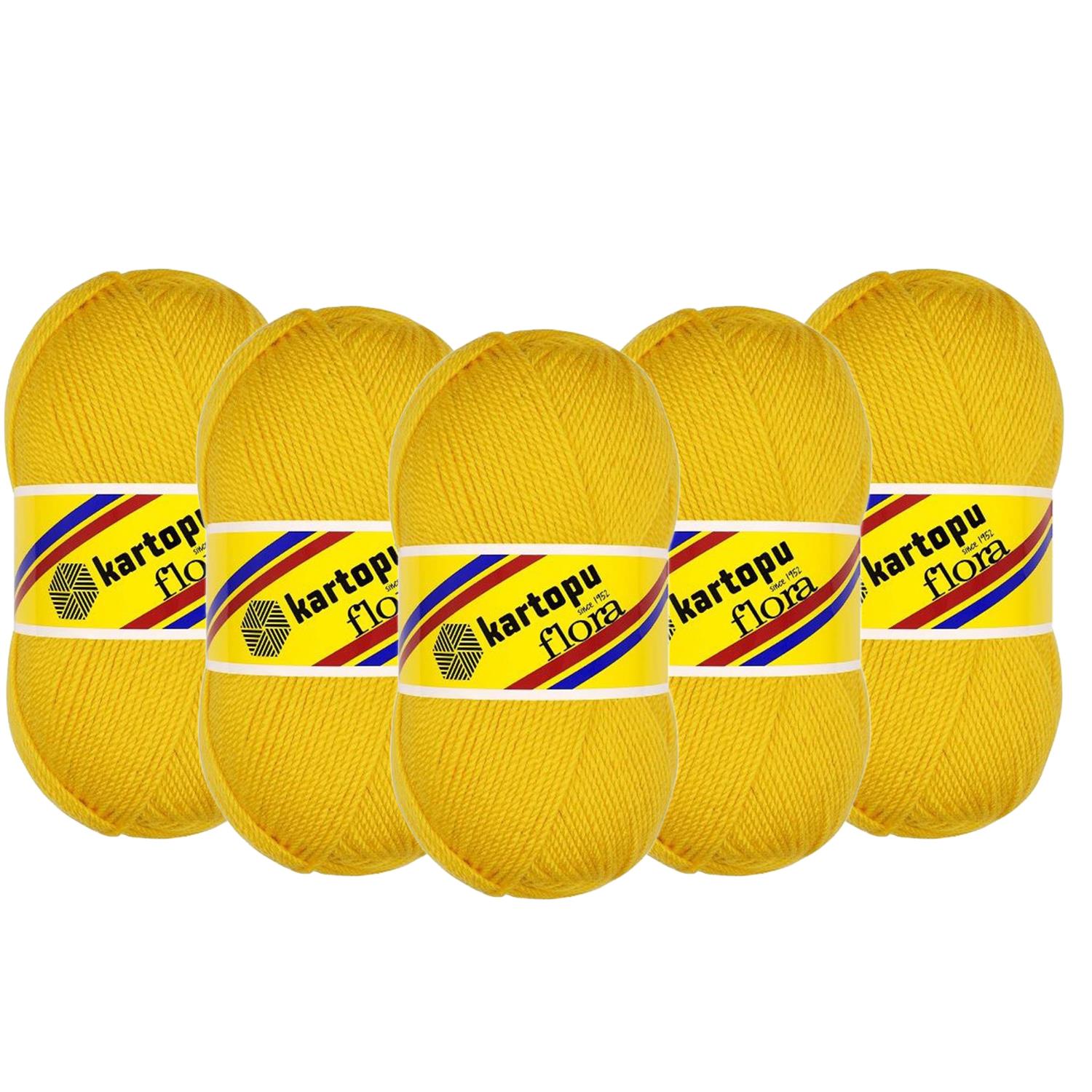 Kartopu Flora El Örgü İpliği - K320 Sarı   5 Adet
