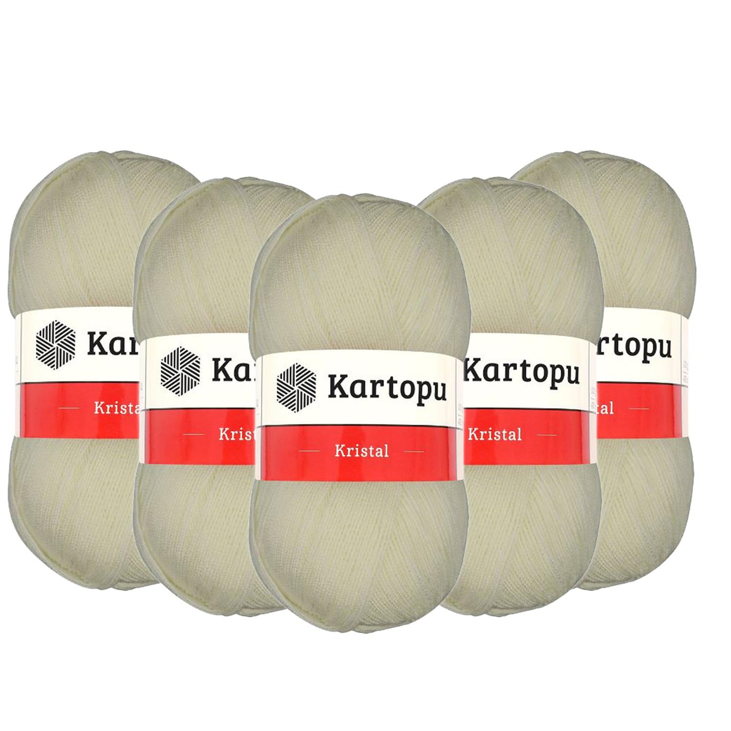 Kartopu Kristal El Örgü İpliği - K025 Krem   5 Adet