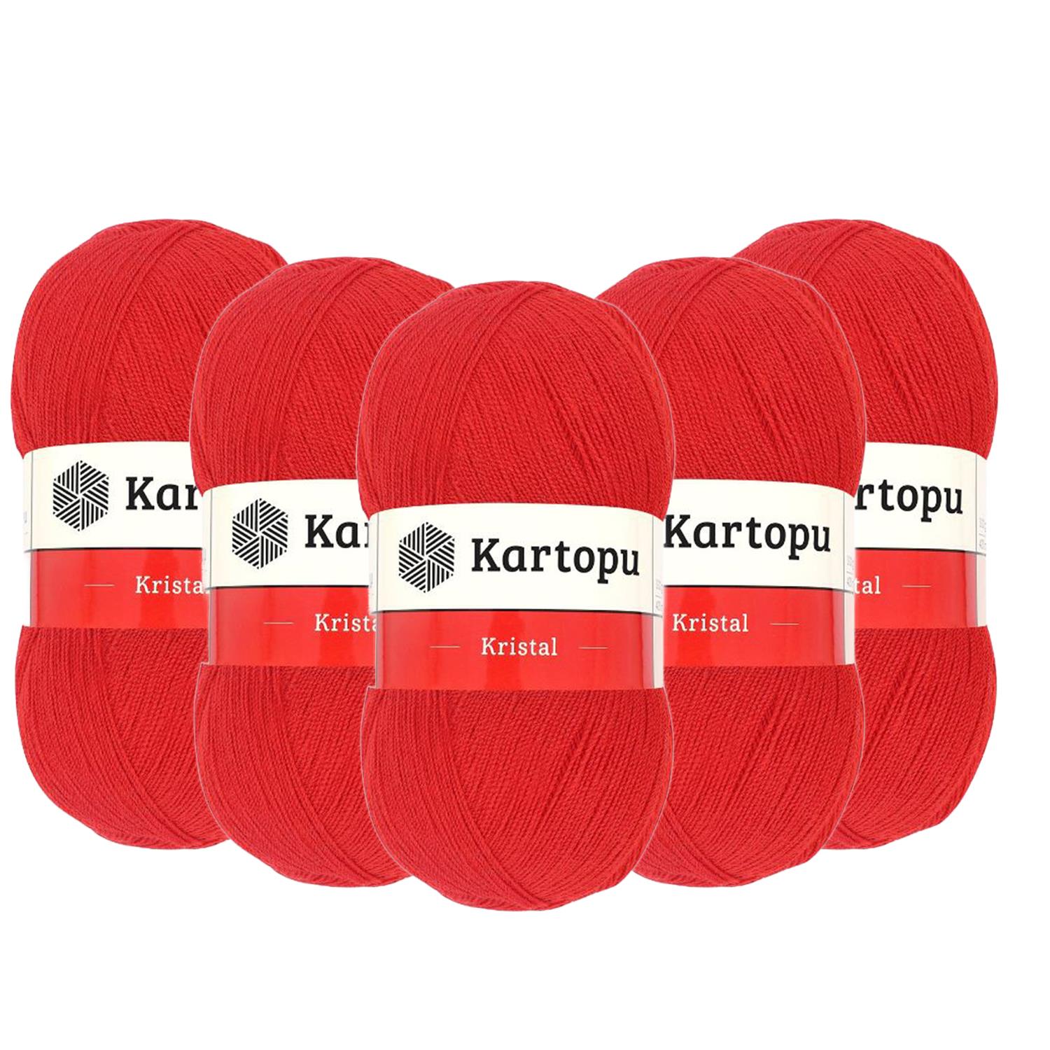 Kartopu Kristal El Örgü İpliği - K160 Kırmızı   5 Adet