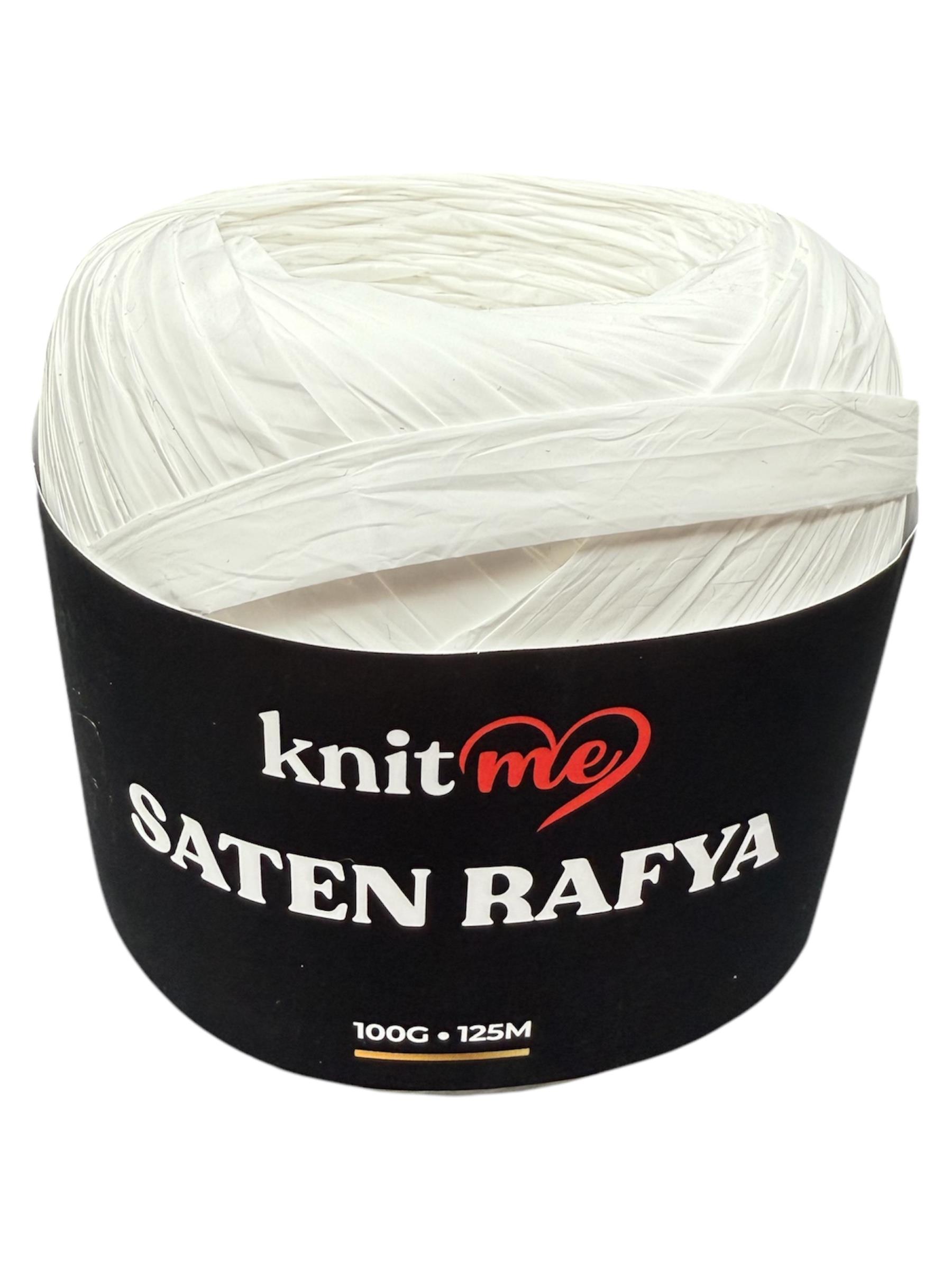 Knit Me Saten Rafya El Örgü İpliği 100gr Beyaz - 1 ADET