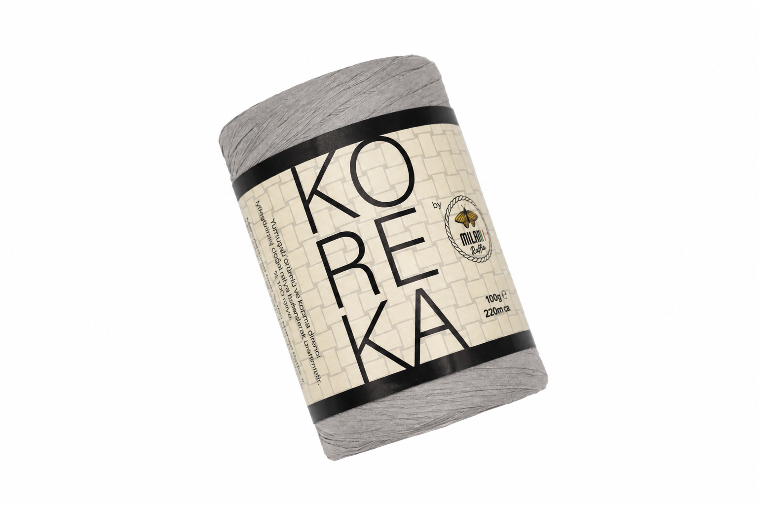 Koreka Rafya İplik 100gr 220mt Gri  - 1 ADET