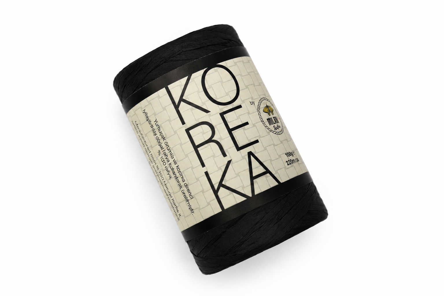 Koreka Rafya İplik 100gr 220mt Siyah  - 1 ADET