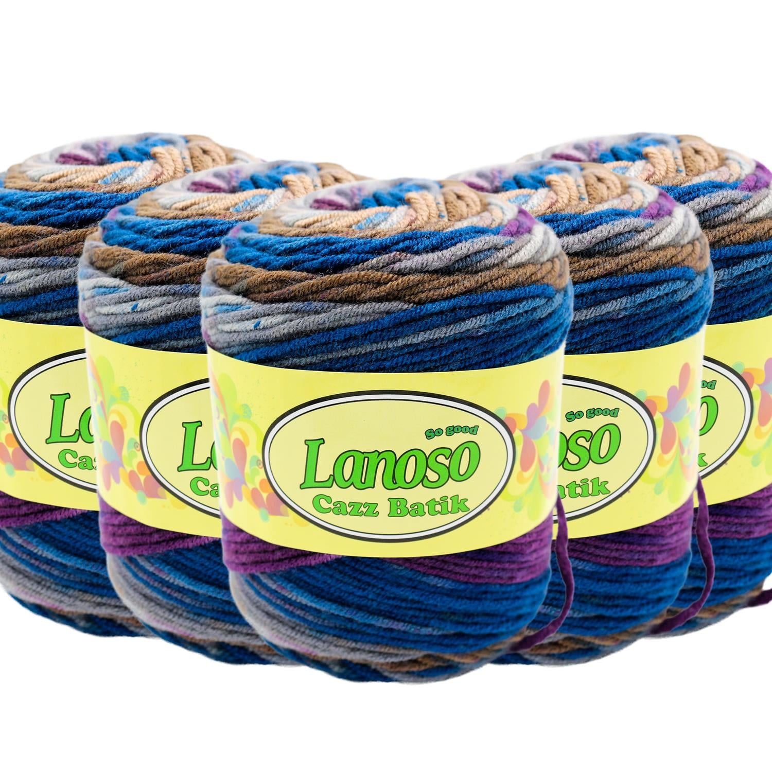 Lanoso Cazz Batik El Örgü İpliği - 708 Batik   5 Adet