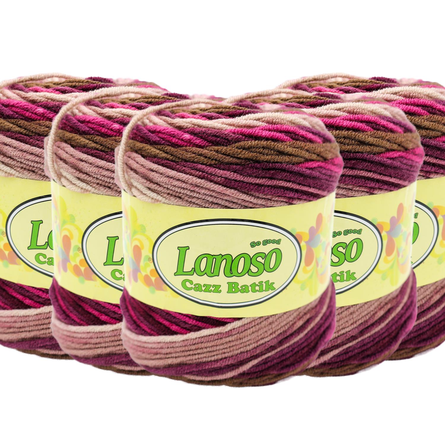 Lanoso Cazz Batik El Örgü İpliği - 710 Batik   5 Adet