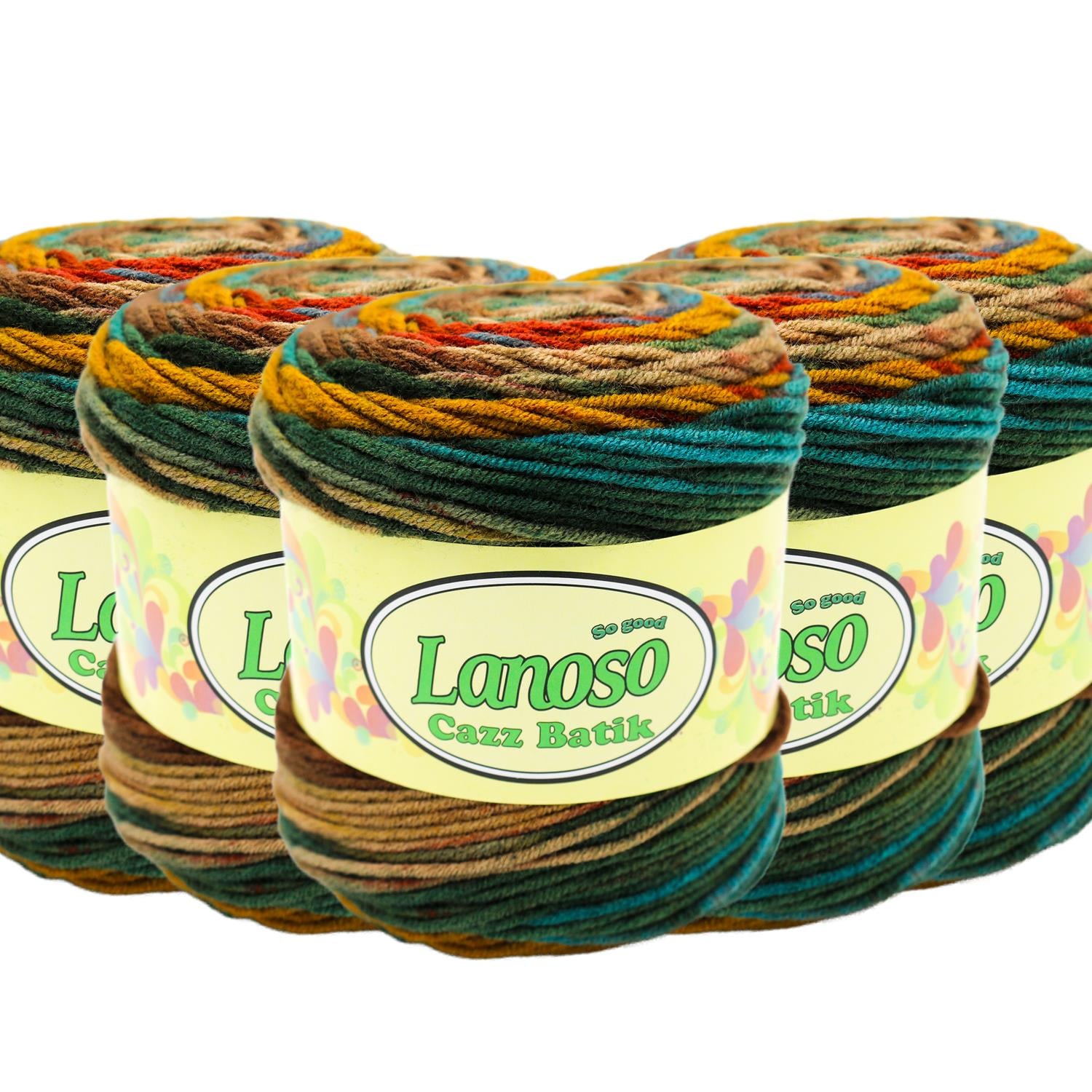 Lanoso Cazz Batik El Örgü İpliği - 715 Batik   5 Adet