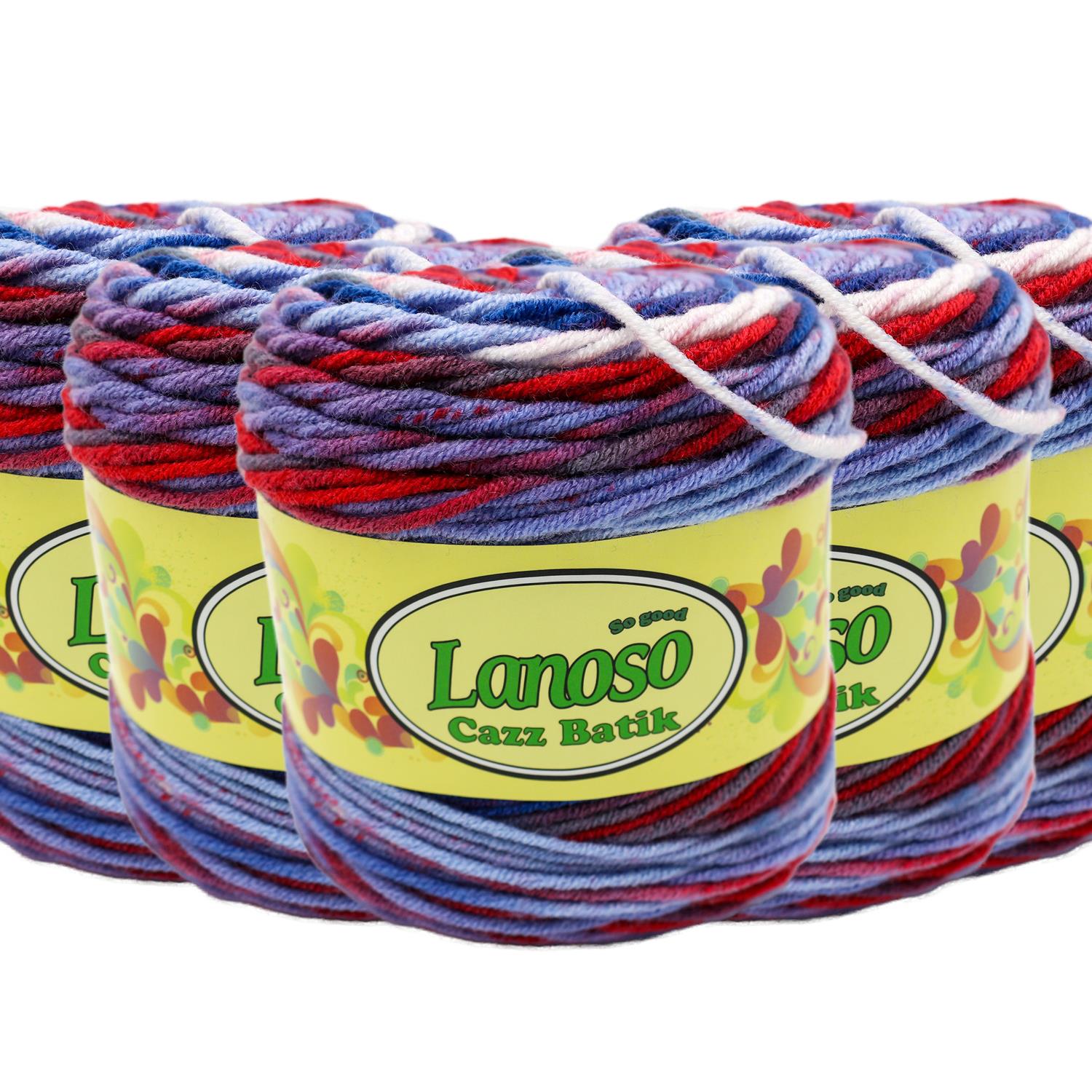 Lanoso Cazz Batik El Örgü İpliği - 718 Batik   5 Adet