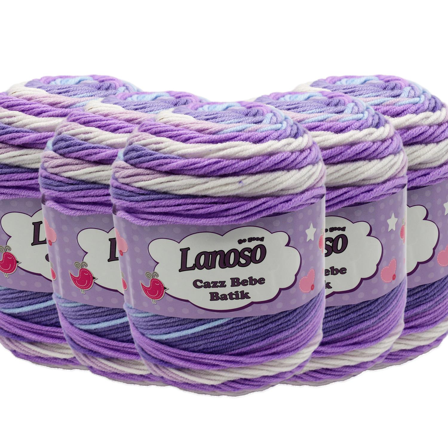 Lanoso Cazz Bebe Batik El Örgü İpliği - 757 Batik   5 Adet