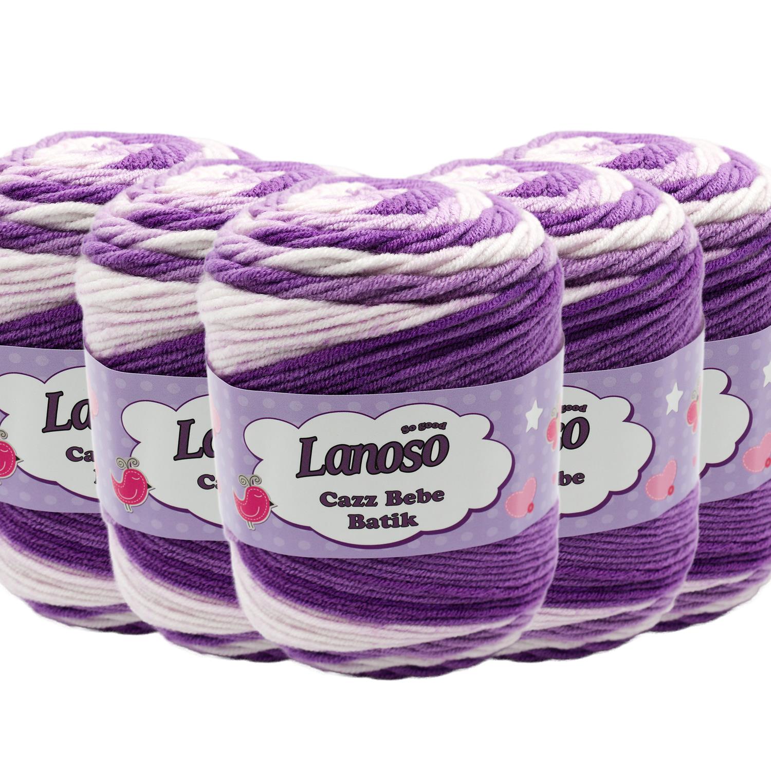 Lanoso Cazz Bebe Batik El Örgü İpliği - 759 Batik   5 Adet